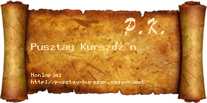 Pusztay Kurszán névjegykártya
